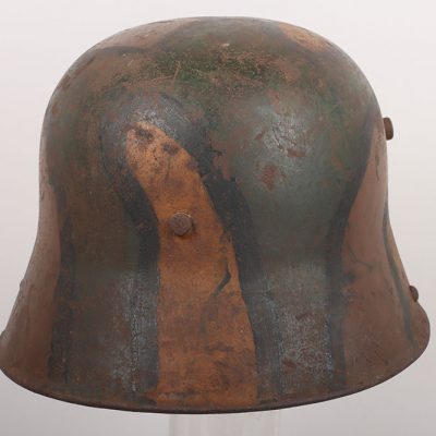 #464 – WW1 German M-17 Camouflaged Steel Combat Helmet