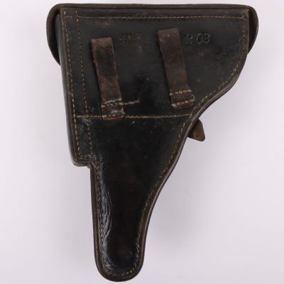 #657 – WW2 German 1941 Dated Military Issue Luger P08 Pistol Holster