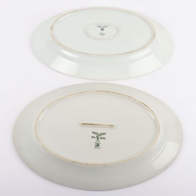 #737 – Set of 2 German Mess Hall Dinner Plates by Rosenthal and Boheim Porcelain