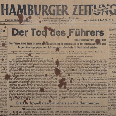 #741 – German Newspaper ‘Hamburger Zeitung’ from May 2, 1945 Publishing the Death of Adolf Hitler