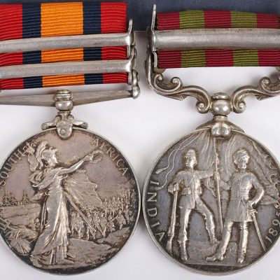 #8 – Victorian Campaign Pair of Medals for Service in the Somerset Light Infantry in India and South Africa